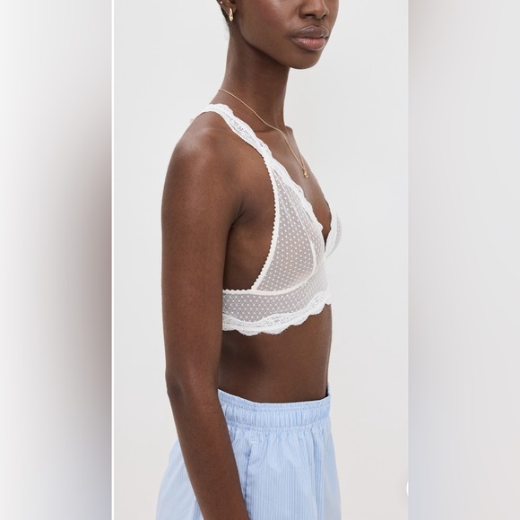 NWOT Intimately Free People Midweek Longline Lace Bralette White - Picture 2 of 9